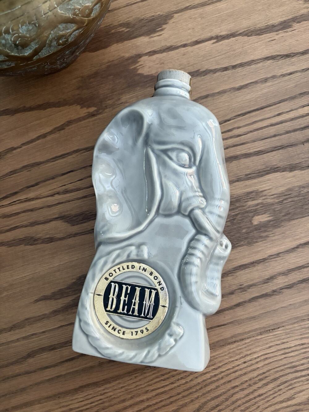 Vintage 1956 Jim Beam Elephant Republican GOP Elephant Decanter Ashtray Coaster